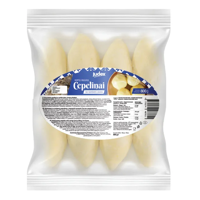 Virtų bulvių cepelinai su varške JUDEX, 800g