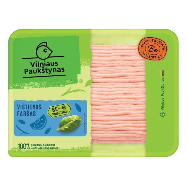 Vištienos faršas be E, šviežias NKP/VP, 400 g