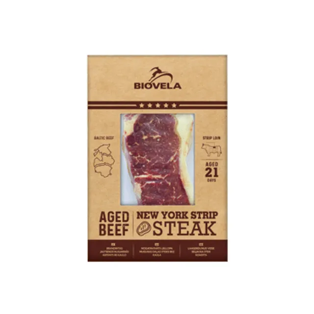 Brandintas jautienos nugarinės kepsnys be kaulo, NEW YORK/STRIP atšaldytas, 240 g