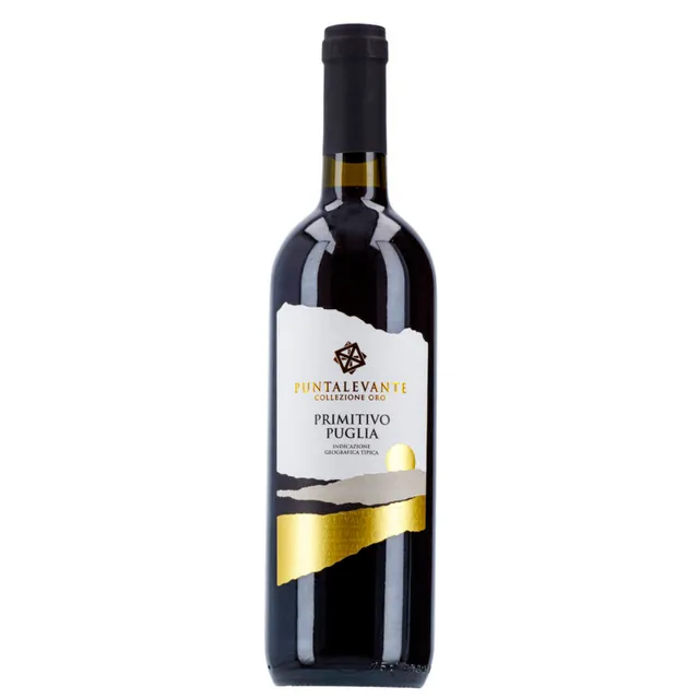 Raudonasis sausas vynas PUNTALEVANTE PRIMITIVO PUGLIA IGT (13,5%), 0,75 l