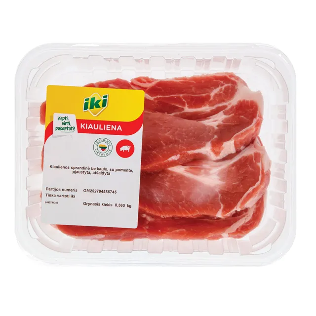 Kiaulienos sprandinė be kaulo, pjaustyta, IKI, 360 g