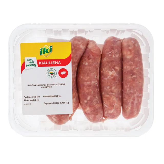Šviežios kiaulienos storos dešrelės, IKI, 400 g
