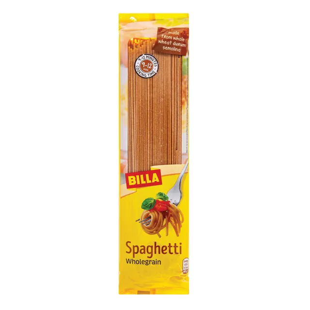Pilno grūdo makaronai spaghetti, BILLA, 500 g