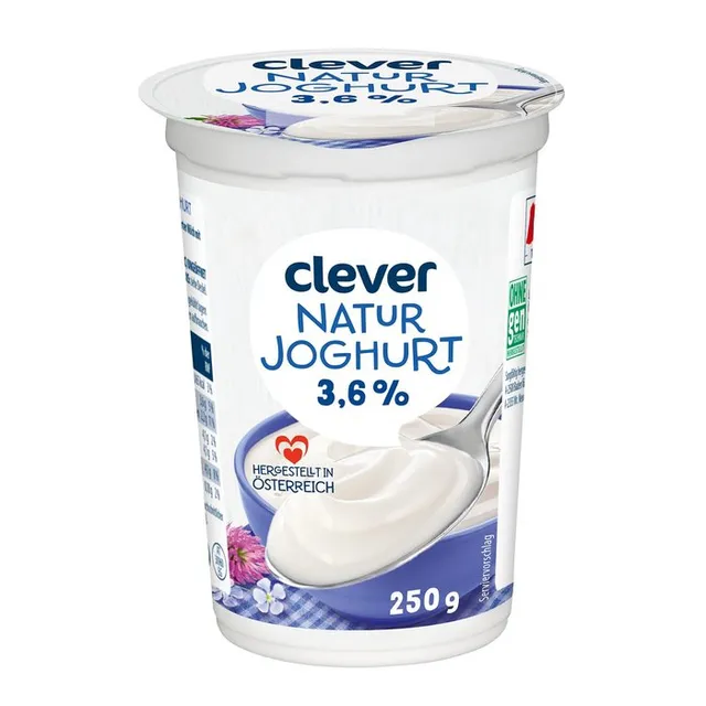 Natūralus jogurtas CLEVER 3,6% rieb., 250 g