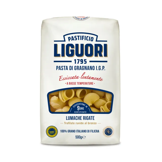 LIGUORI kietagrūdžiai itališki makaronai Lumache Rigate, 500 g