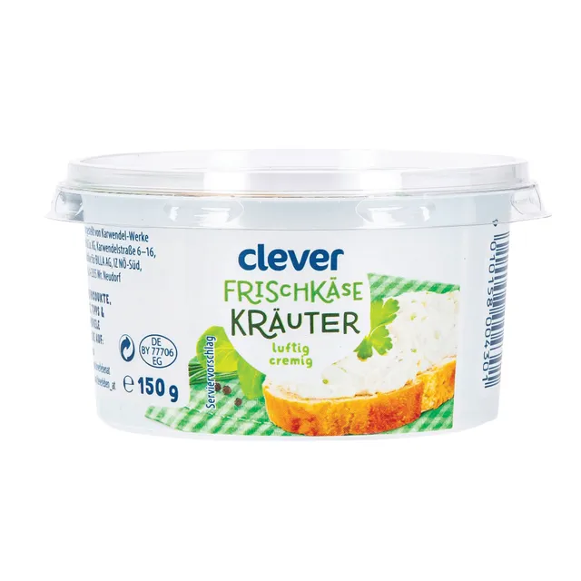 Tepamas kreminis sūris su žolelėmis CLEVER, 150 g