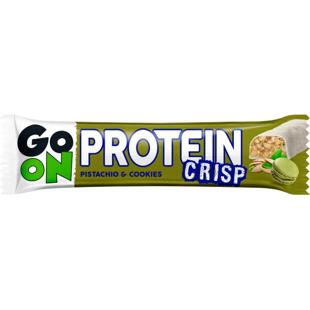 Baltyminis batonėlis GO ON CRISP PISTACIO&COOKIES, 45 g