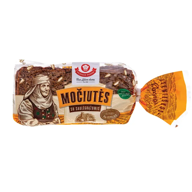 Močiutės tamsi duona su saulėgrąžomis, 450 g