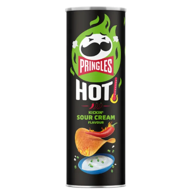 Bulvių traškučiai PRINGLES HOT KICKIN' SOUR CREAM, 160 g