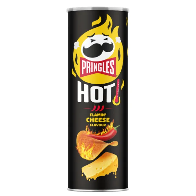 Bulvių traškučiai PRINGLES HOT FLAMIN'CHEESE, 160 g