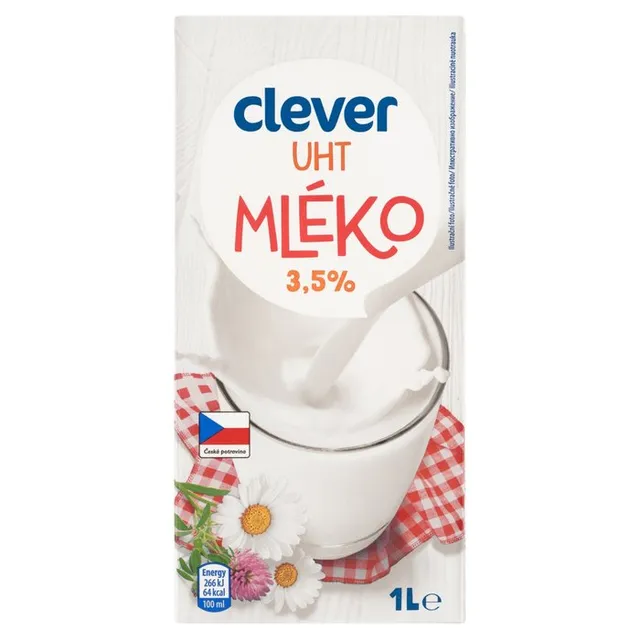 Uat pienas CLEVER 3.5%, 1 l