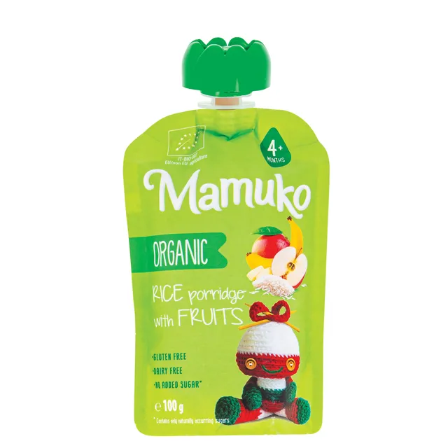 Ekologiška ryžių su vaisiais tyrelė MAMUKO, 100 g