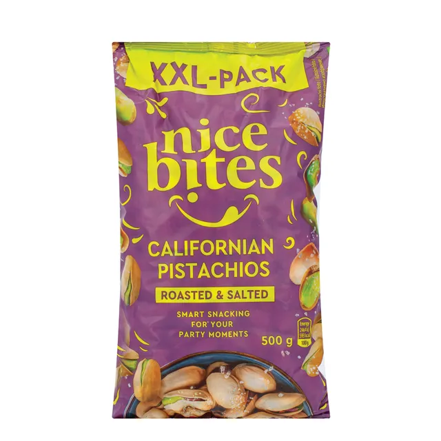 Kepintos, sūdytos pistacijos NICE BITES, 500 g