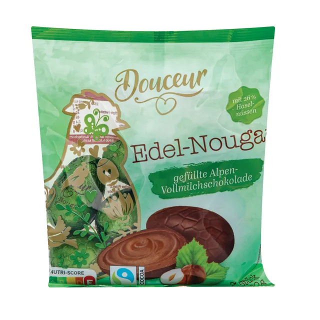 Šokoladiniai kiaušinukai su nugos įdaru DOUCEUR, 150 g