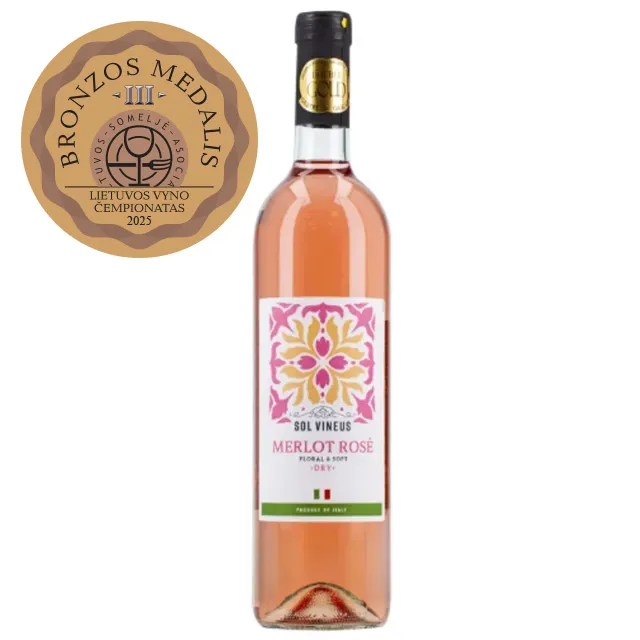 Rausvasis sausas vynas SOL VINEUS MERLOT (11,5%) 0,75 l