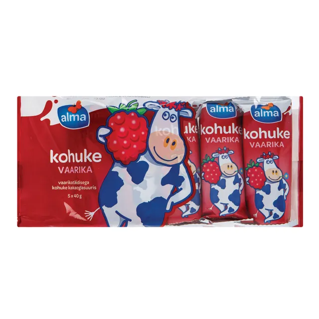 Varškės surelis ALMA , su aviečių įdaru 5x40 g