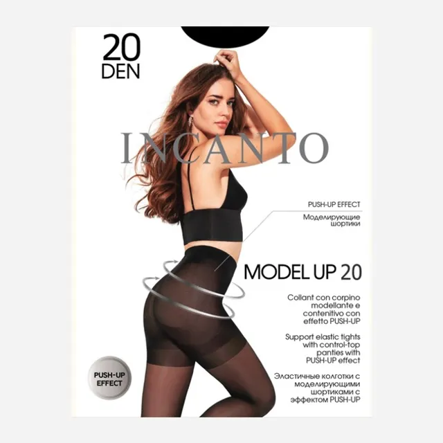 Moteriškos pėdkelnės INCANTO MODEL UP 20 DEN, 5 dydis, spalva NERO