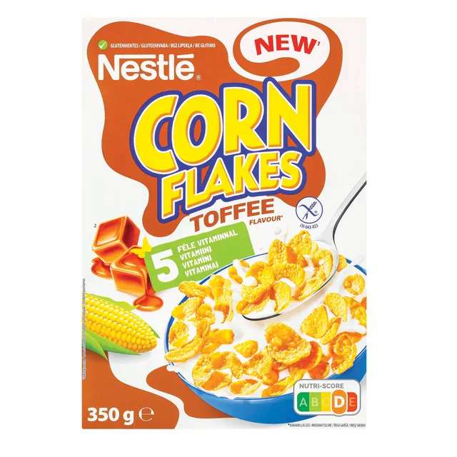Dribsniai NESTLÉ CORN FLAKES TOFFEE, 350g