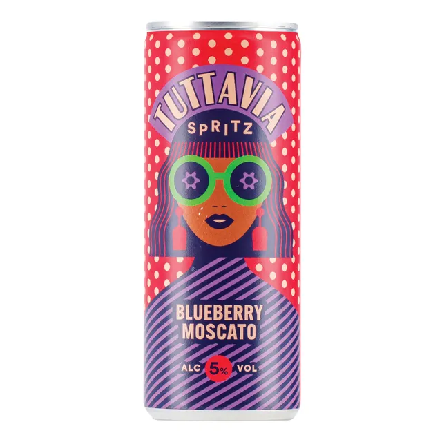 Aromatizuotas vyno gėrimas TUTTAVIA BLUEBERRY MOSCATO 5% 0,25L