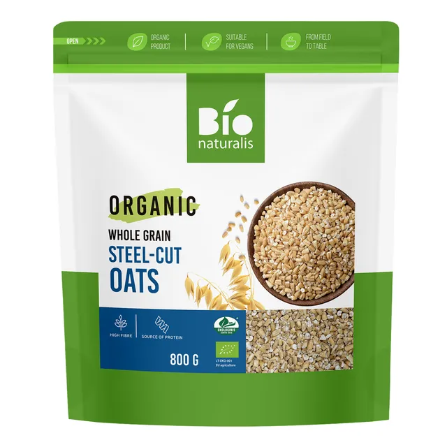 Ekologiškos kapotos avižos BIONATURALIS, 800 g