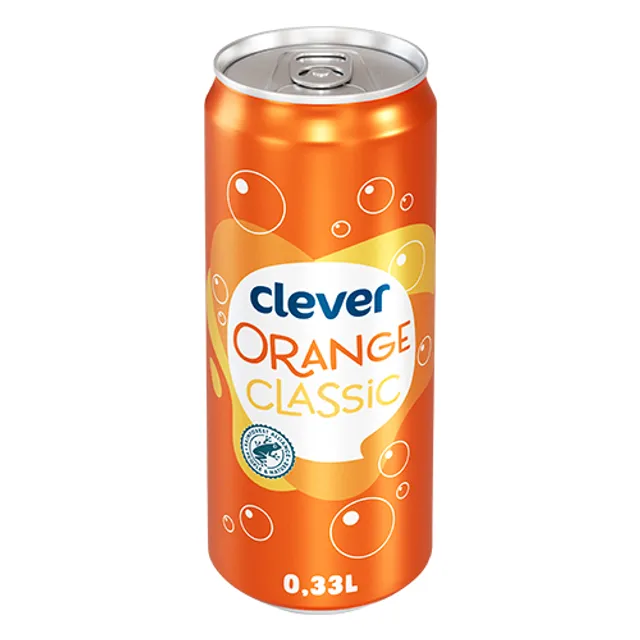 Apelsinų skonio gazuotas gėrimas CLEVER, 0,33 l