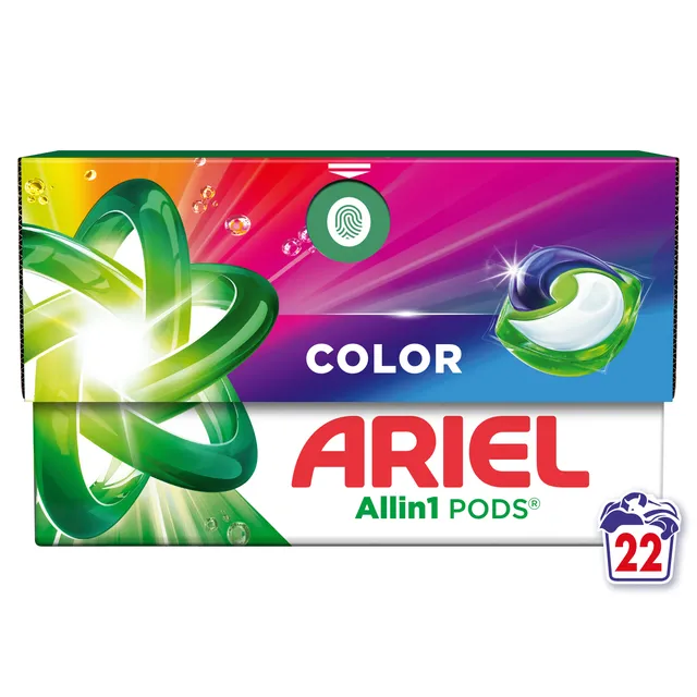 Skalbimo kapsulės ARIEL Color, 22 skalb.