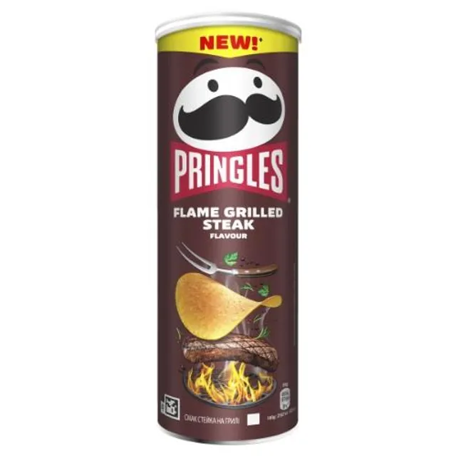 Bulvių traškučiai ant ugnies kepto kepsnio skonio PRINGLES, 165g