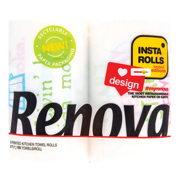 Popieriniai rankšluosčiai Renova Design 2 sl. 2 vnt. 100 lap. Crystal Paper Pack