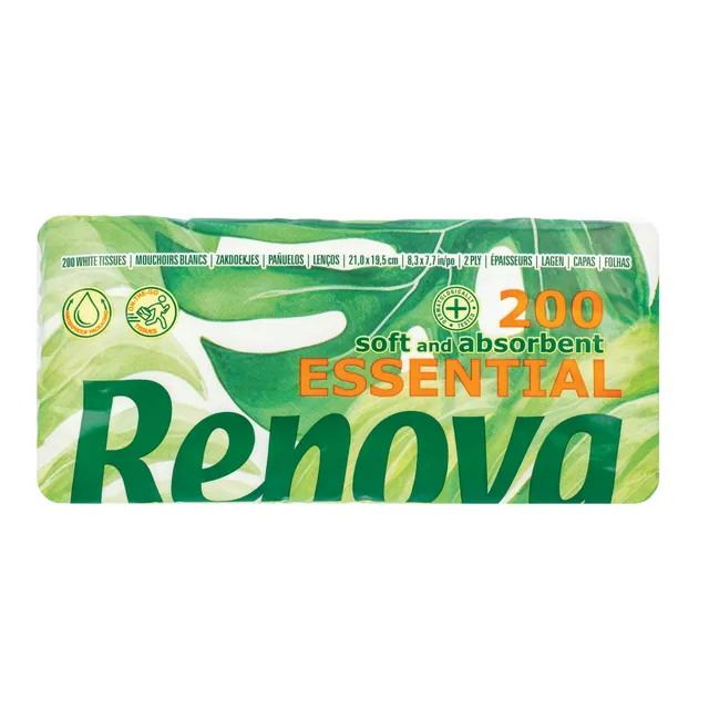 Servetėlės Renova Essential Soft Pack 2 sl. 200 vnt.