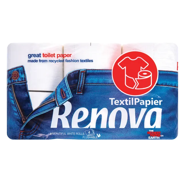 Tualetinis popierius Renova Textil Papier 6 vnt. 4 sl. 140 lap.