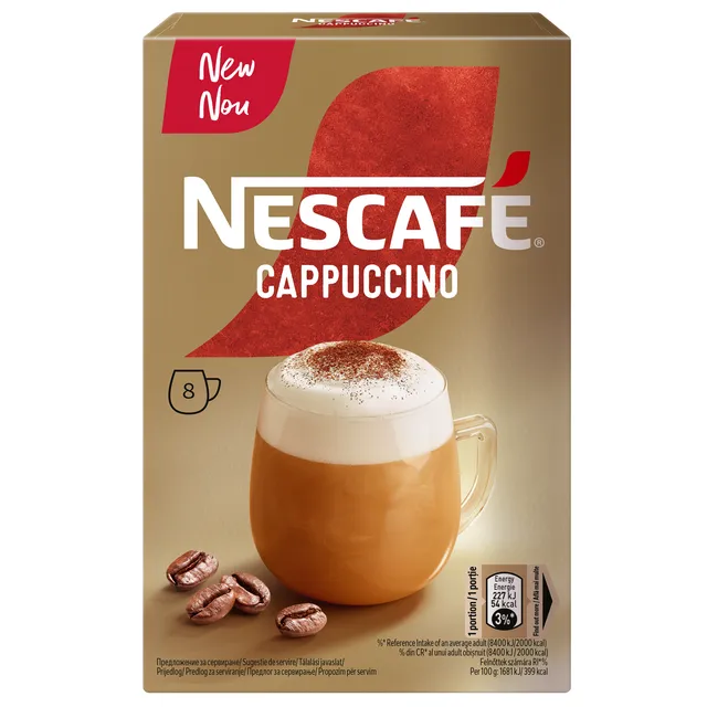 NESCAFÉ®CAPPUCCINO tirpios kavos gėrimas dėžutėje (8x13,5g) 108g