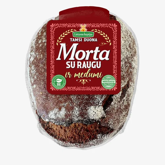 Tamsi duona "Morta" su raugu ir medumi 500g