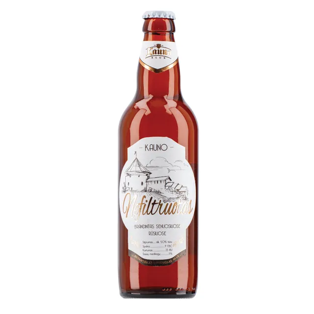Alus NEFILTRUOTAS KAUNO 5.0%, 500 ml