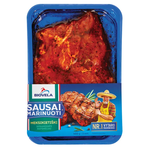 Sausai marinuoti kiaulienos sprandinės kepsneliai ISPANIŠKI, 400 g