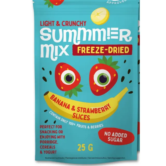 Bananų ir braškių mišinys šalčiu_džiov 25g SUMMMER