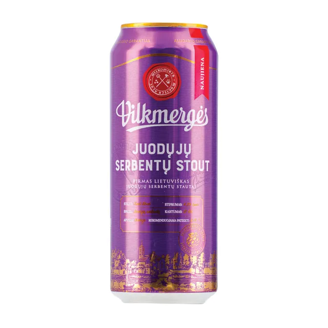 Alaus kokteilis VILKMERGĖS Juodųjų Serbentų Stout 4,8% 0,5l skarda