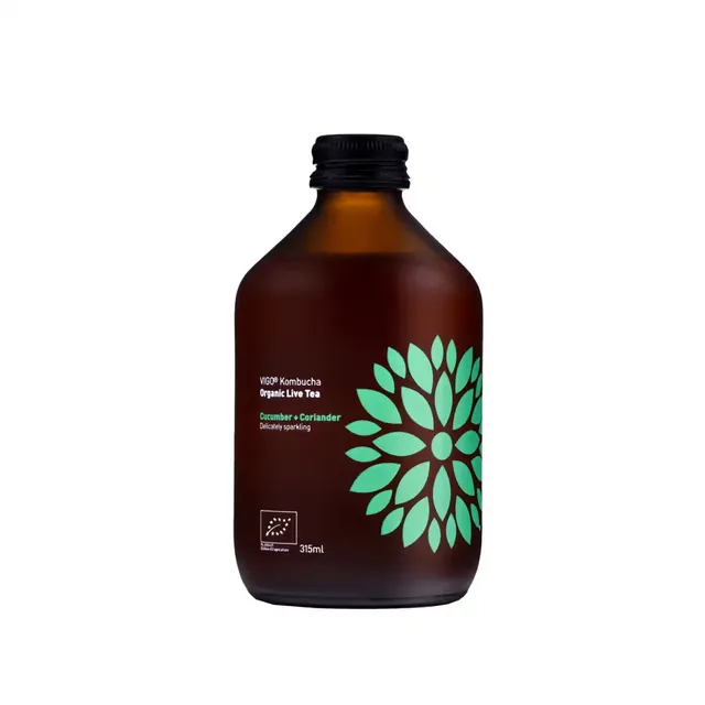 Gaivusis gėrimas su agurku ir kalendra VIGO Kombucha BIO, 330 ml