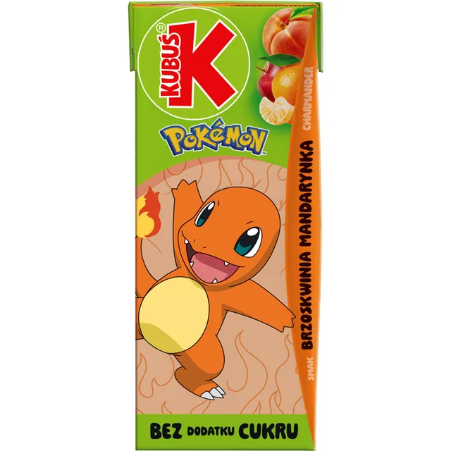 Obuolių, mandarinų ir persikų skonio gėrimas KUBUŠ, 200 ml