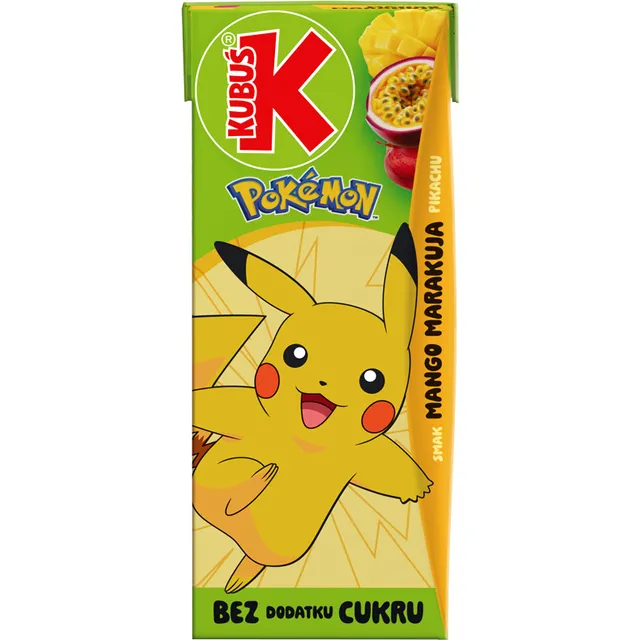 Obuolių, mangų ir pasiflorų vaisių skonio gėrimas KUBUŠ, 200 ml