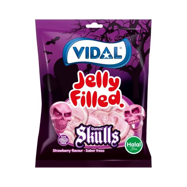 VIDAL Jelly filled skulls 90 g