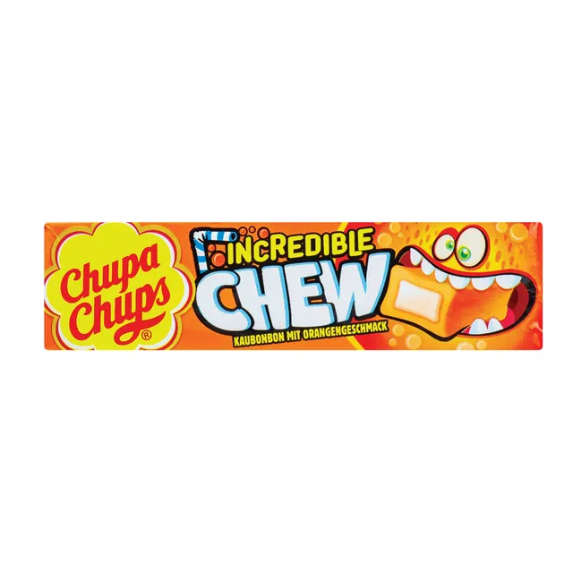 Kramtomieji saldainiai CHUPA CHUPS INCREDIBLE CHEW, apelsin. skonio, 45g
