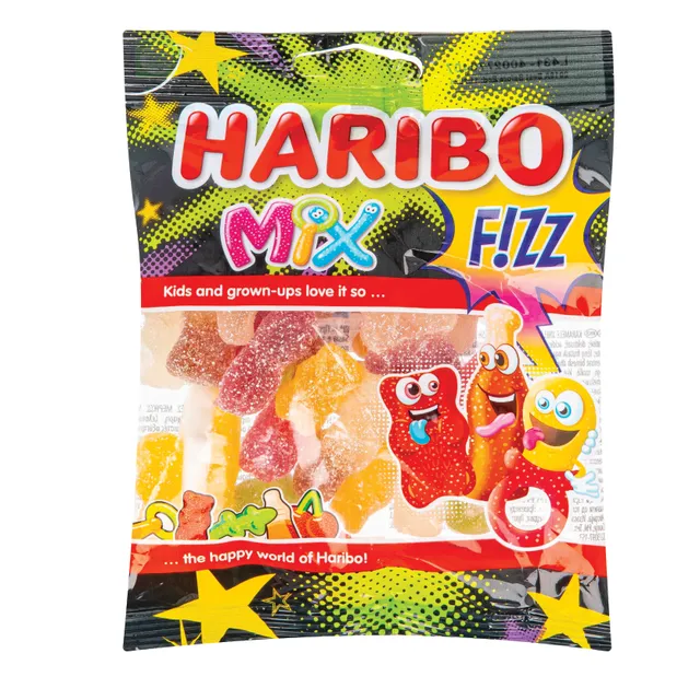 Rūgštūs guminukai Haribo Mix Fizz, vaisių skonio, 85g