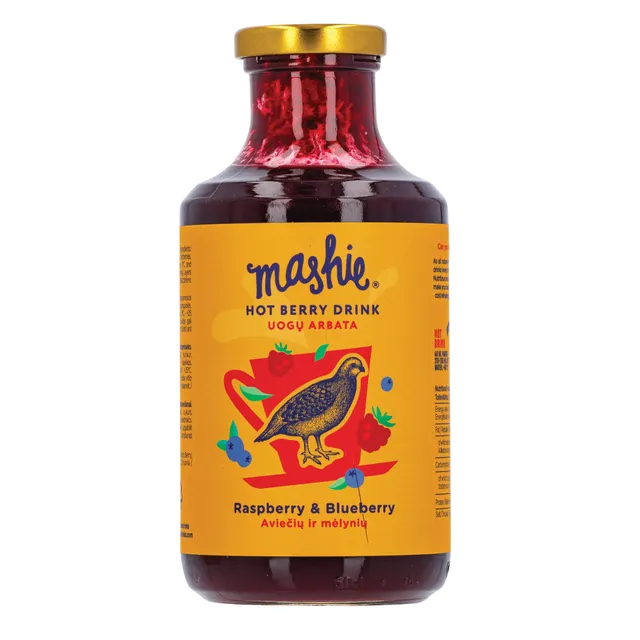 Uogų tyrė MASHIE Original, aviečių ir mėlynių, 500 ml.