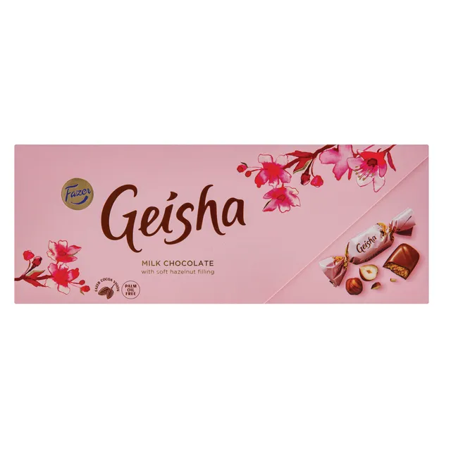 Pieninio šokolado saldainiai su lazdyno riešutų kremo įdaru, 250g GEISHA