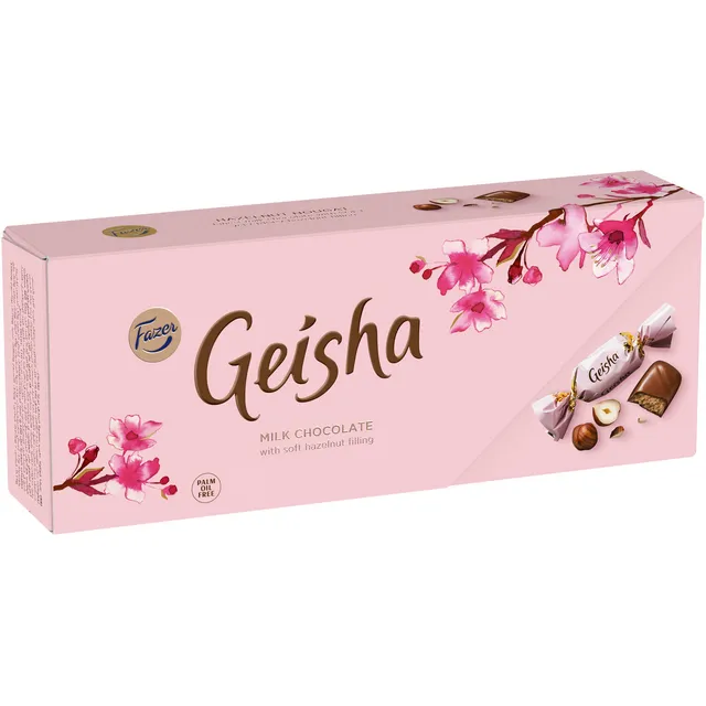 Pieninio šokolado saldainiai su lazdyno riešutų įdaru GEISHA, 250 g