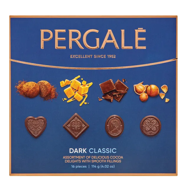 Saldainių rinkinys PERGALĖ DARK CLASSIC 114g