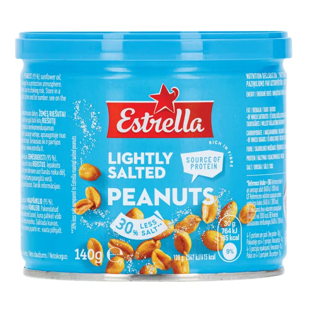 ESTRELLA kepinti žemės riešutai su druska "Lightly salted" 140 g
