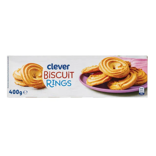 Biskvitiniai sausainiai žiedai CLEVER, 400 g