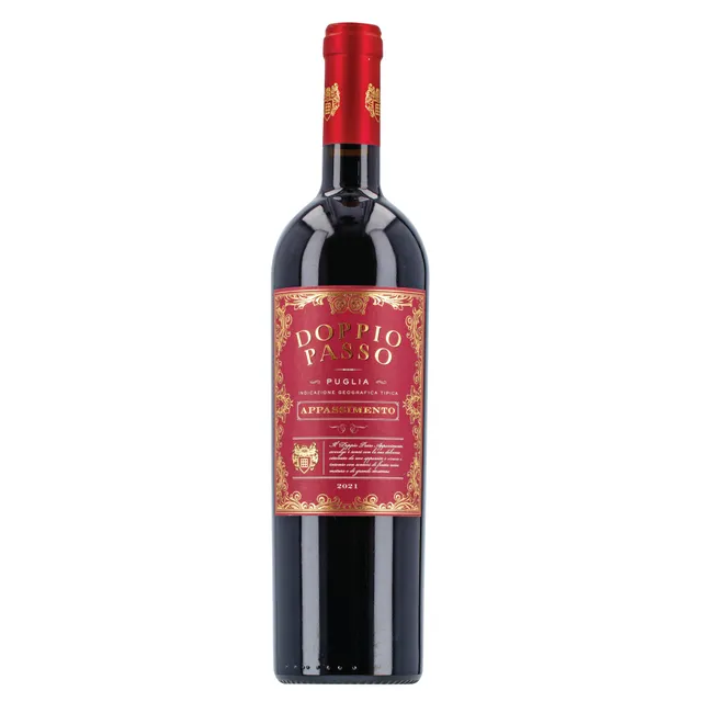 Raudonasis sausas vynas Doppio Passo Appassimeno IGT Puglia (Doppio Passo Appassimeno IGT Puglia red dry 14,5% 0,75L)