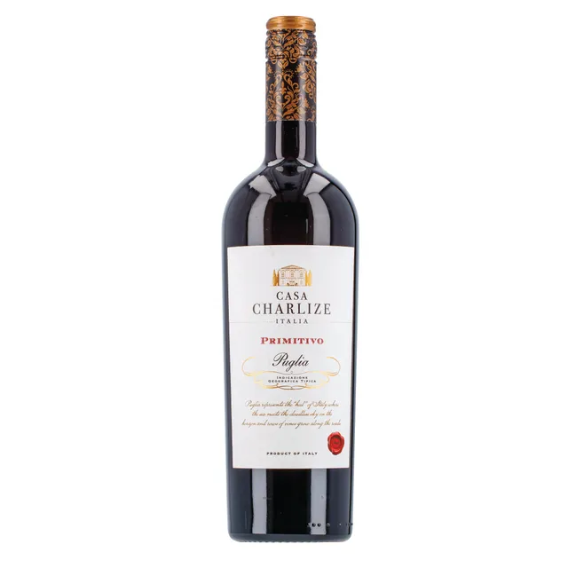 Raudonasis pusiau sausas vynas CASA CHARLIZE Primitivo Puglia su SGN (CASA CHARLIZE Primitivo Puglia IGT red semi sweet 13,5% 0,75L)
